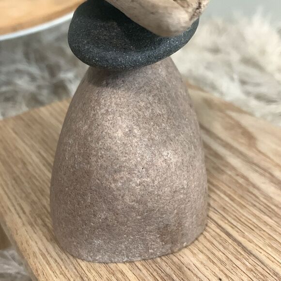 Small Cairn Style Boho Driftwood And Stone Bud Vase - Picture 6 of 14